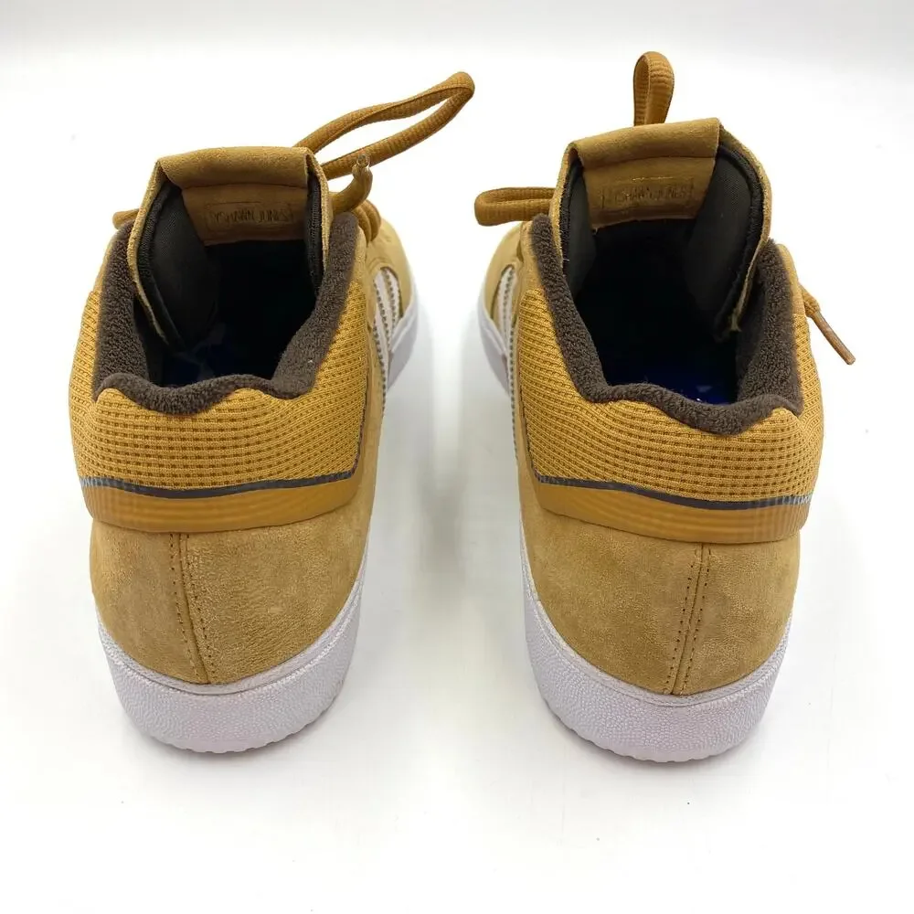 Adidas Tyshawn Mid Top Skate Shoes Tan Sneakers